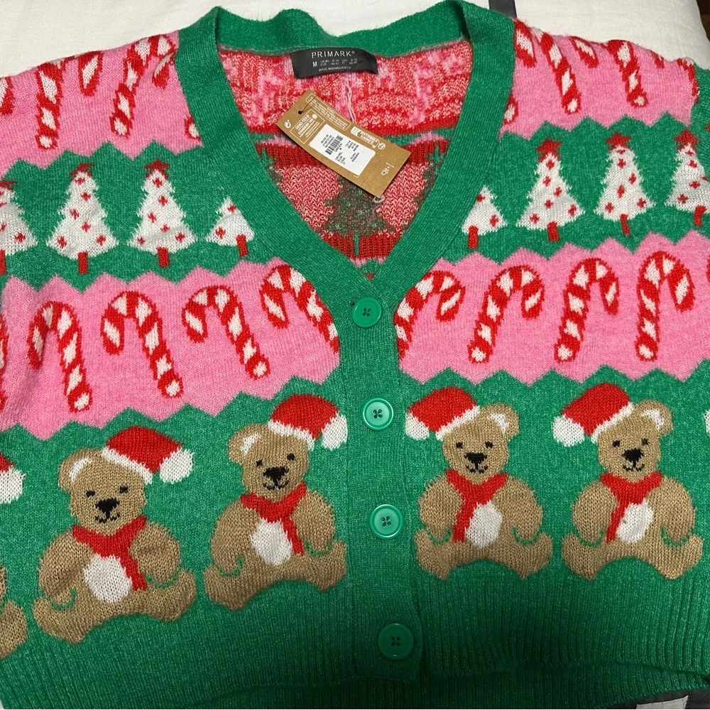 Primark Green and Pink Christmas Sweater - Picture 1 of 3